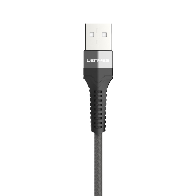 Lenyes LC987 USB-A to Type-C Hızlı Şarj Özellikli Örgülü Data ve Şarj Kablosu 1M 2.4A - 5