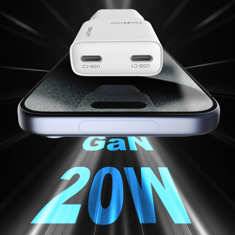 Lenyes LCH15 Dual Type-C PD GaN Teknolojili Hızlı Şarj Başlığı 20W - 3