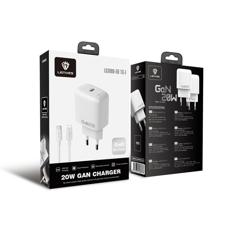 Lenyes LCH90-TC-L Type-C to Lightning GaN Teknolojili PD Hızlı Şarj Özellikli Şarj Seti 20W - 3