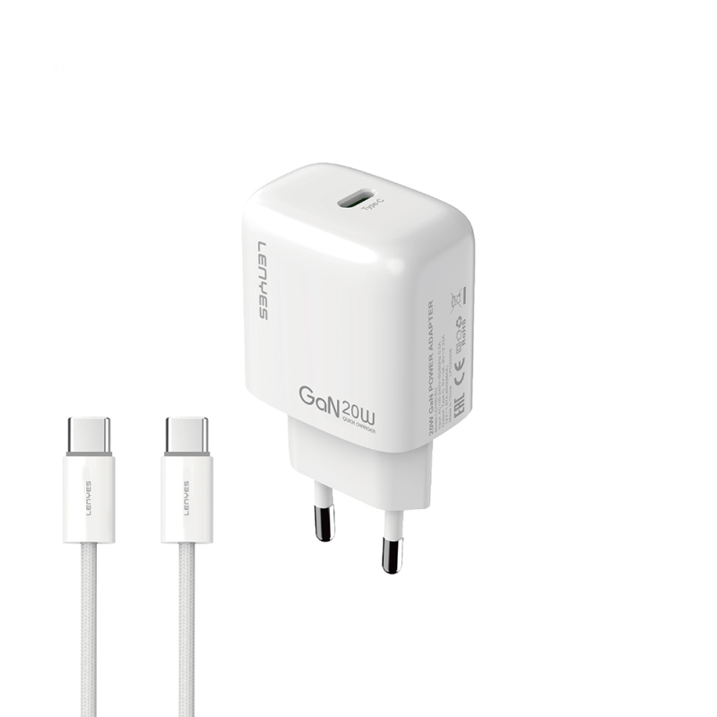 Lenyes LCH90-TC-TC Type-C to Type-C GaN Teknolojili PD Hızlı Şarj Özellikli Şarj Seti 20W - 2