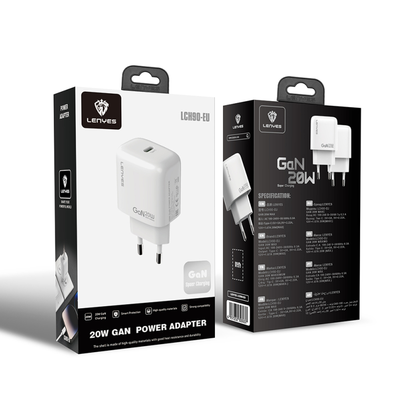 Lenyes LCH90 Type-C GaN Teknolojili PD Hızlı Şarj Özellikli Şarj Başlığı 20W - 9
