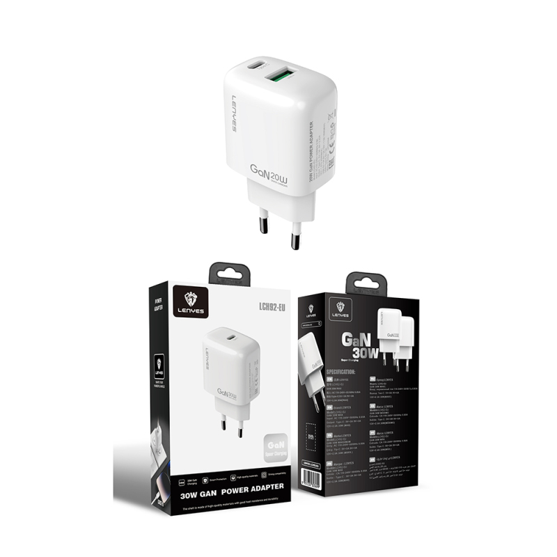Lenyes LCH92 Type-C GaN Teknolojili PD Hızlı Şarj Özellikli Şarj Başlığı 30W - 8