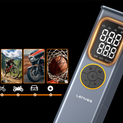 Lenyes LCI205 LED Illuminated Vehicle Battery Emergency Jump Starter and Air Compressor 12V 100W 7200mAh - 4