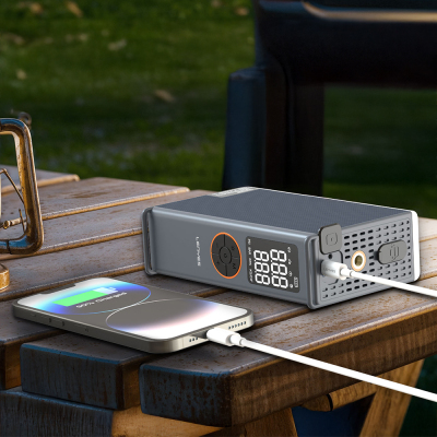 Lenyes LCI205 LED Illuminated Vehicle Battery Emergency Jump Starter and Air Compressor 12V 100W 7200mAh - 5