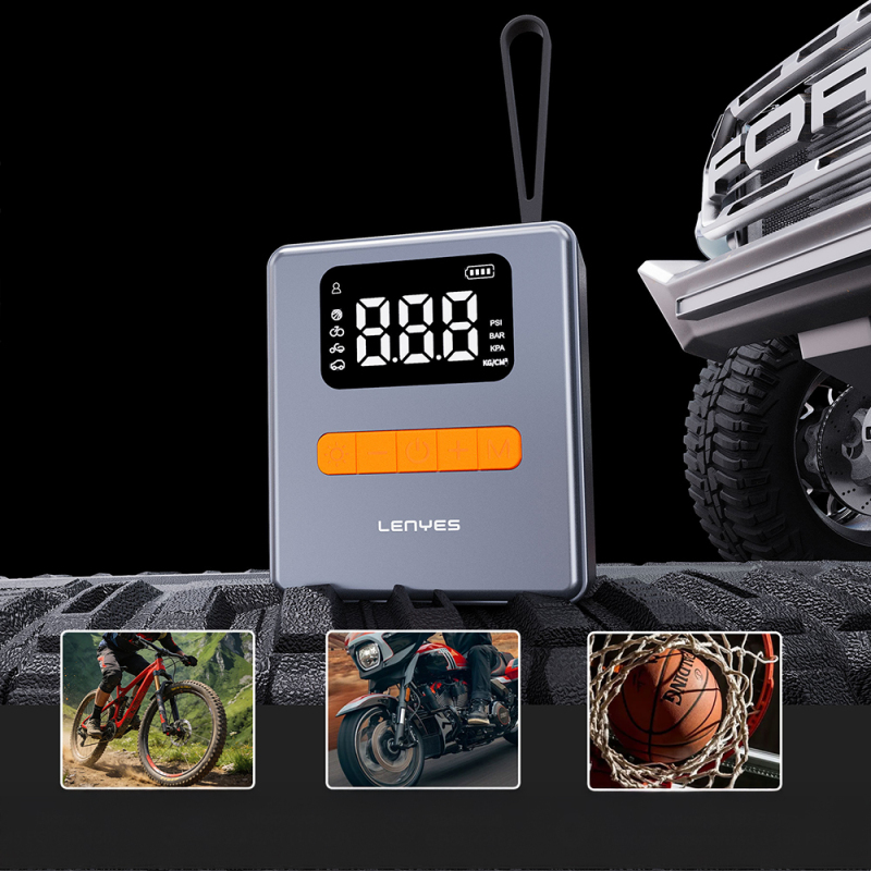 Lenyes LCI206 LED Illuminated Car Tire Inflator Pump with Multi-Mode Digital Display and Vehicle Air Compressor - 4