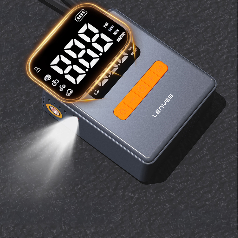 Lenyes LCI206 LED Illuminated Car Tire Inflator Pump with Multi-Mode Digital Display and Vehicle Air Compressor - 3