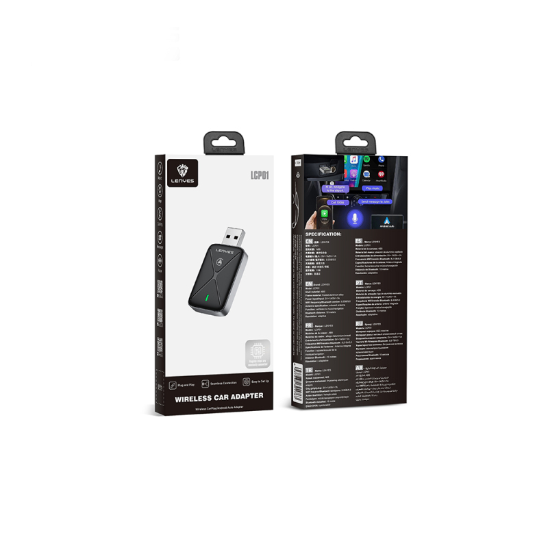 Lenyes LCP01 Android Auto Destekli CarPlay USB Bluetooth 5.0 Wireless Transmitter Adaptör - 3