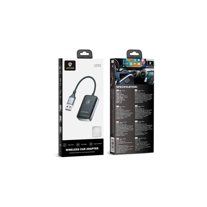 Lenyes LCP03 Android Auto Destekli CarPlay USB Bluetooth 5.0 Wireless Transmitter Adaptör - 3