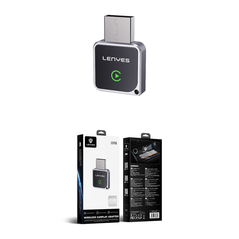 Lenyes LCP06 Android Auto Destekli CarPlay USB Bluetooth 5.3 Wireless Transmitter Adaptör - 2
