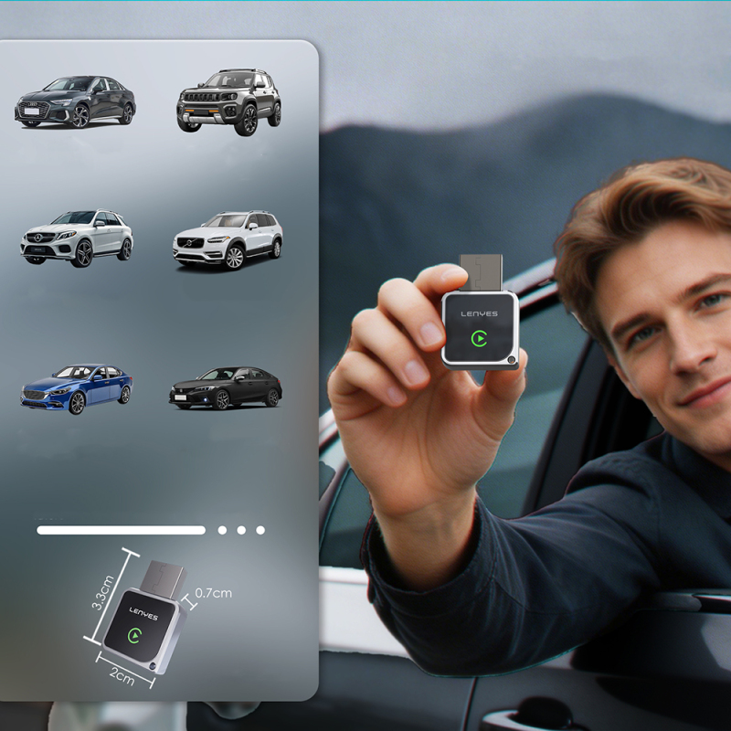 Lenyes LCP06 Android Auto Destekli CarPlay USB Bluetooth 5.3 Wireless Transmitter Adaptör - 6