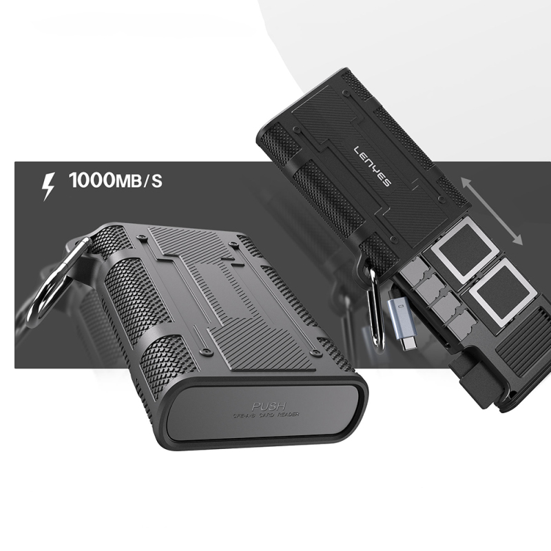 Lenyes LCR01 Type-C Wired Waterproof Multi-Card Storage and Reader Box 10 Gbps - 3