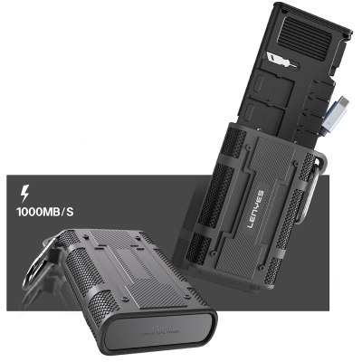 Lenyes LCR02 Type-C Wired Waterproof Multi-Card Storage and Reader Box 10 Gbps - 3