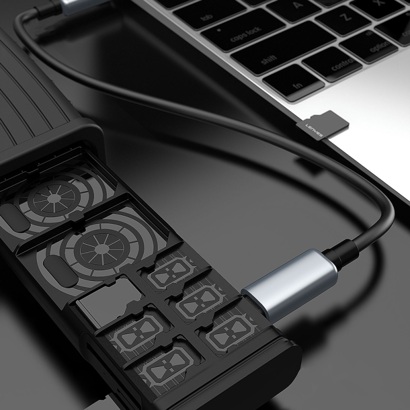 Lenyes LCR03 Type-C Kablolu Su Geçirmez Çoklu Kart Depolama ve Okuyucu Kutusu 10 Gbps - 9