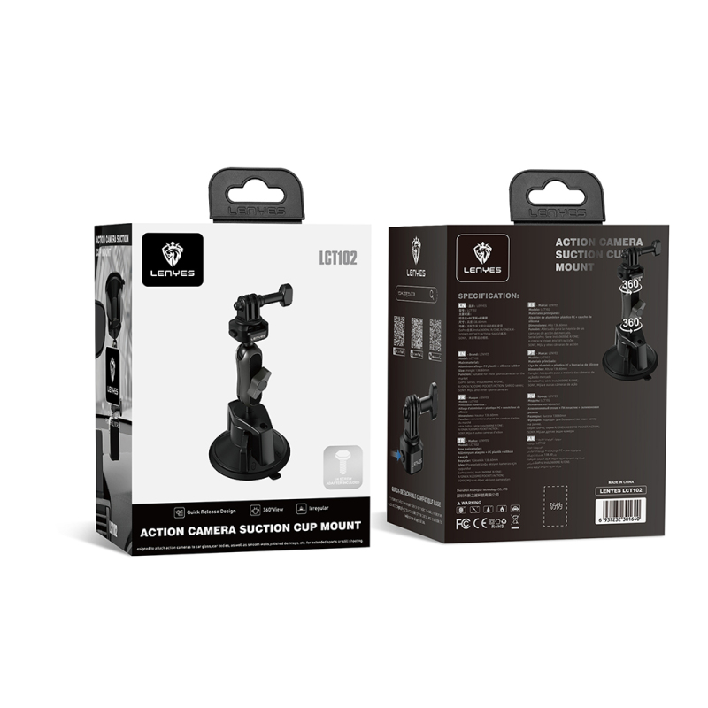 Lenyes LCT102 Telescopic Suction Cup Design Action Camera Holder - 10