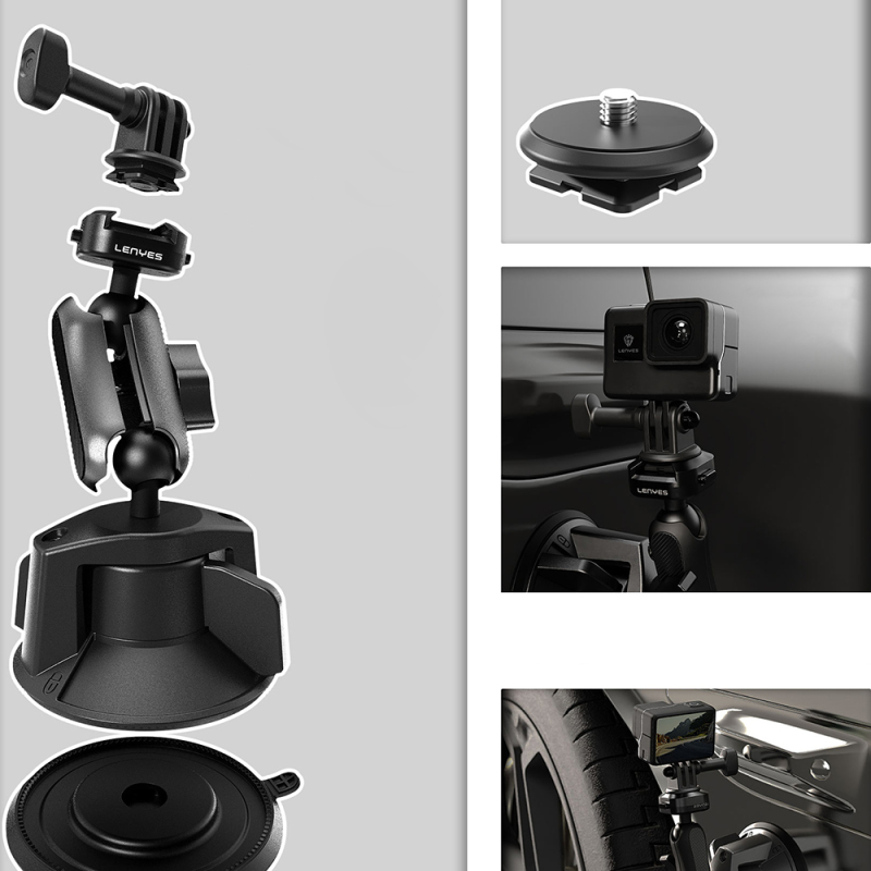 Lenyes LCT102 Telescopic Suction Cup Design Action Camera Holder - 5