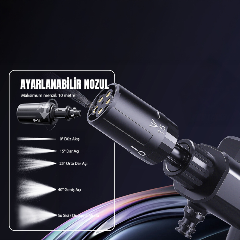 Lenyes LCW01 Taşınabilir 5 Kademeli Yüksek Basınçlı Köpük Hazneli Yıkama Tabancası 120W - 4