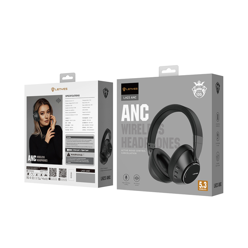 Lenyes LH23 ANC On-Ear Bluetooth Headset v5.4 - 3