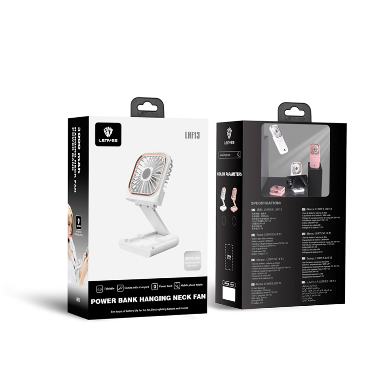 Lenyes LHF13 Portable Cooling Hand Fan with Powerbank Stand - 10