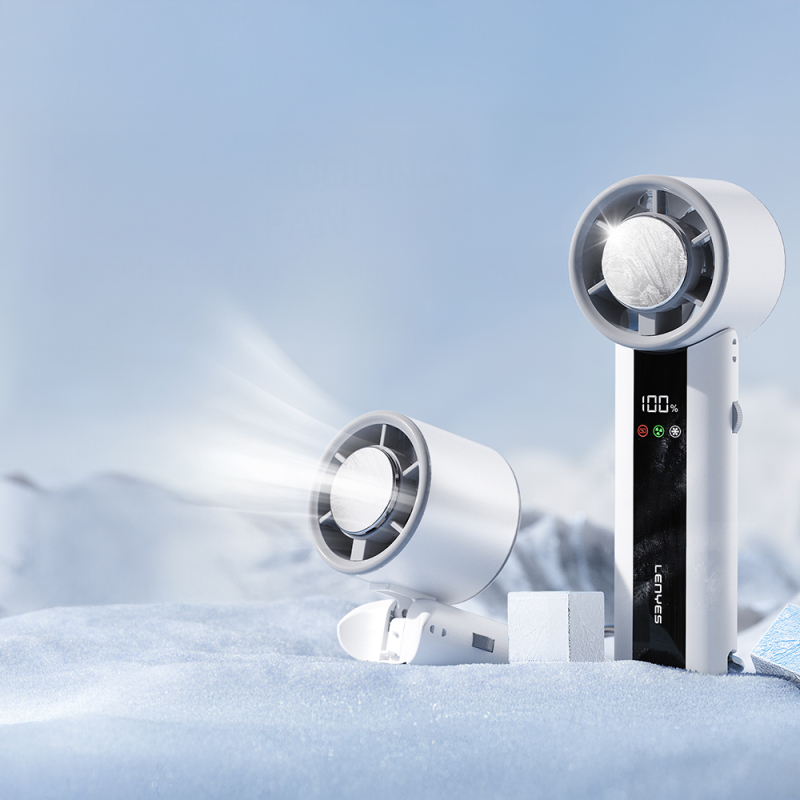 Lenyes LHF16 Dijital LED Göstergeli Buz Kompresli Portatif Soğutucu El Fanı - 5