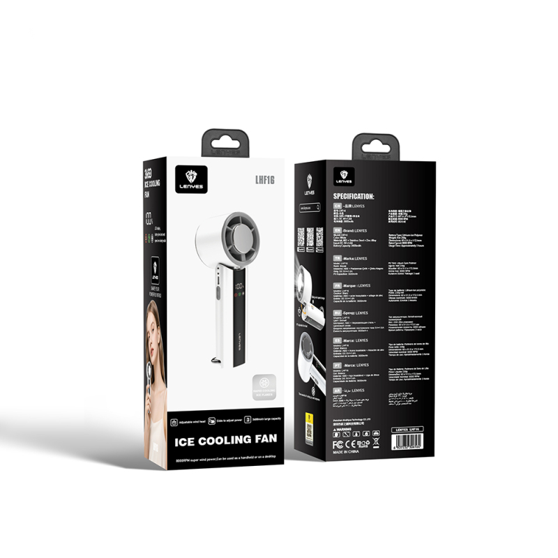 Lenyes LHF16 Dijital LED Göstergeli Buz Kompresli Portatif Soğutucu El Fanı - 6