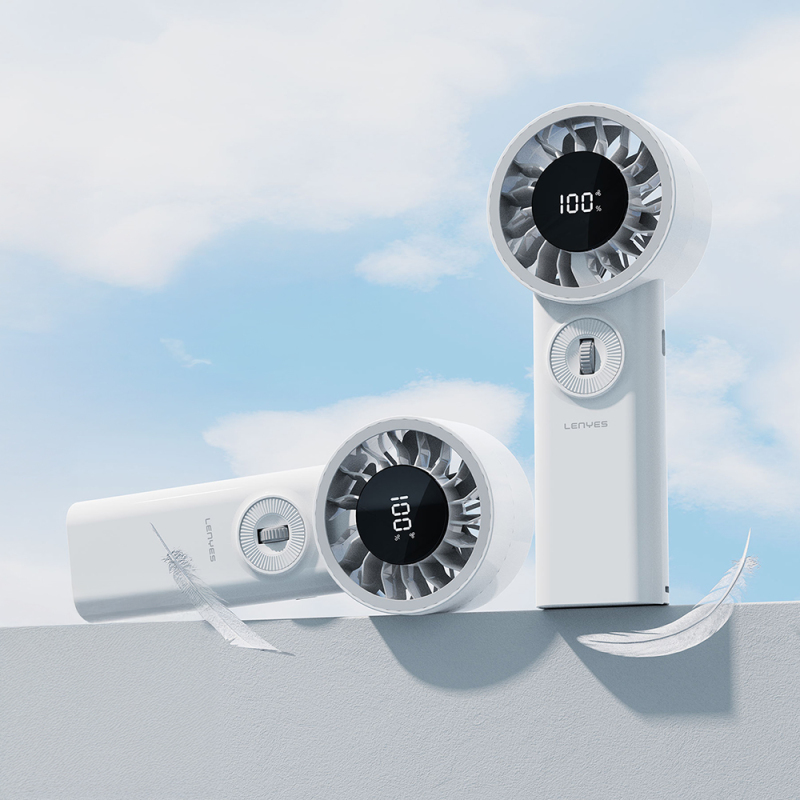 Lenyes LHF18 Dijital LED Göstergeli Yüksek Hızlı Portatif Soğutucu El Fanı - 4