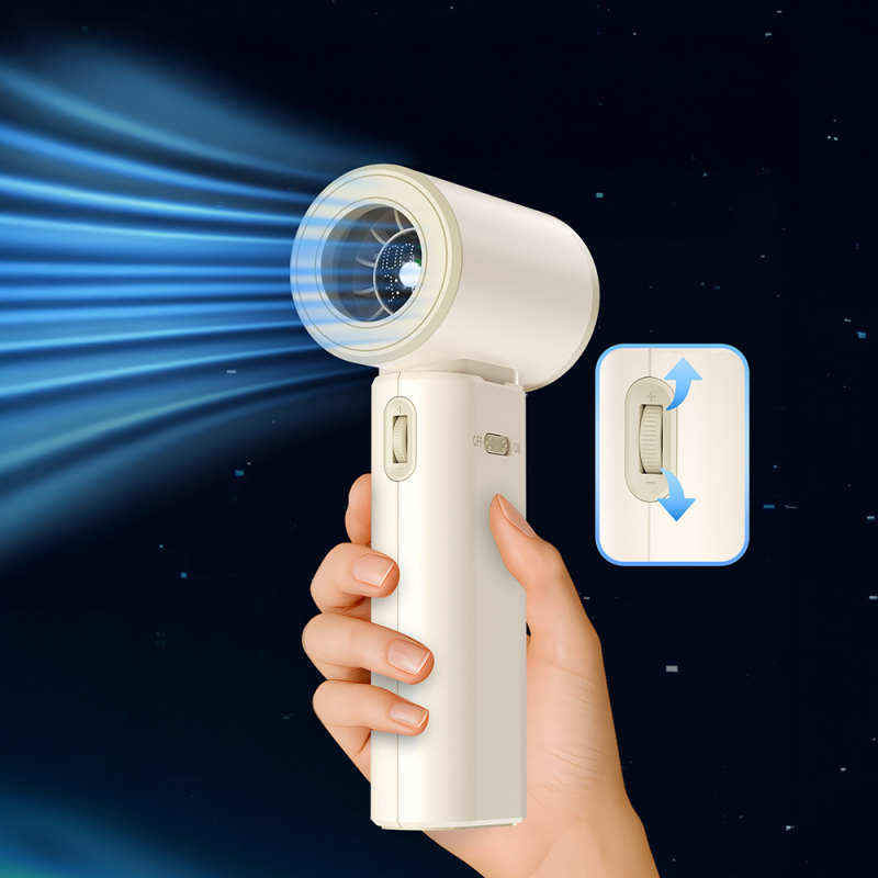 Lenyes LHF19 Dijital LED Göstergeli Yüksek Hızlı Portatif Soğutucu El Fanı - 5