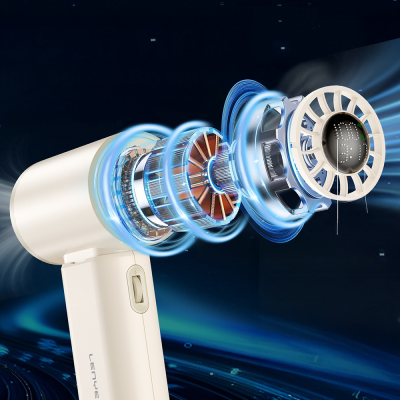 Lenyes LHF19 High Speed ​​Portable Cooling Hand Fan with Digital LED Display - 7