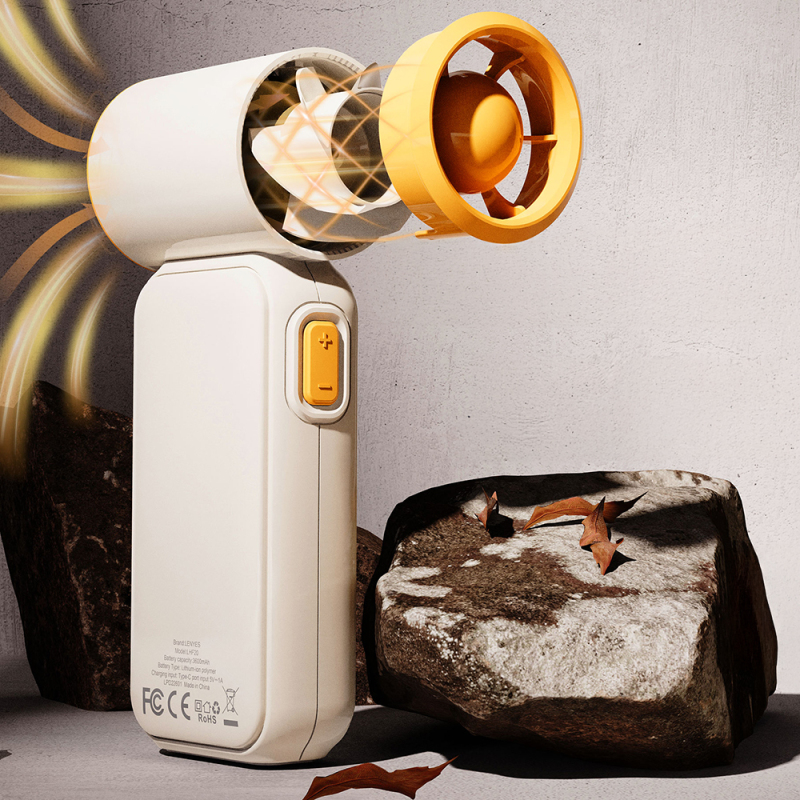Lenyes LHF20 Dijital LED Göstergeli Yüksek Hızlı Portatif Soğutucu El Fanı - 4