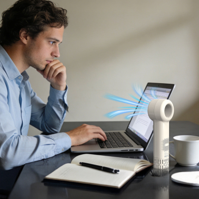 Lenyes LHF21 Dijital LED Göstergeli Yüksek Hızlı Portatif Soğutucu El Fanı - 5