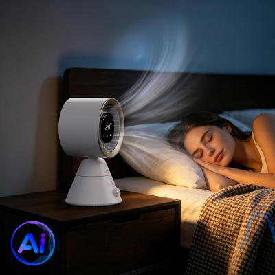 Lenyes LHF22 Digital LED Display AI Air Controlled Tower Cooling Desk Fan - 3