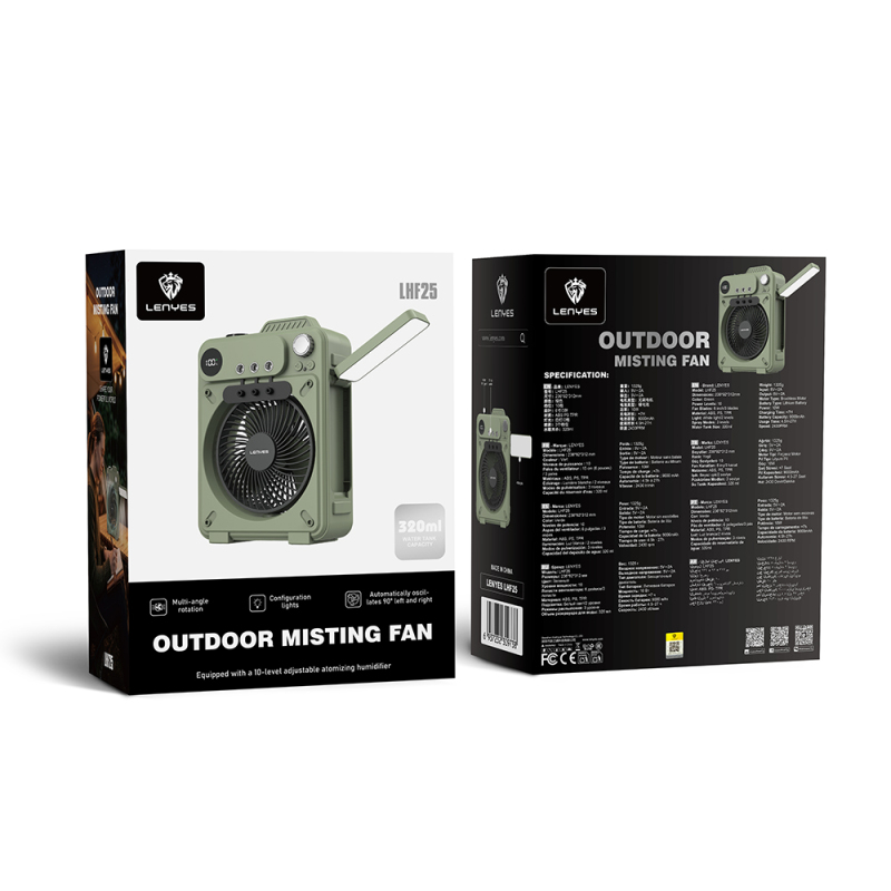 Lenyes LHF25 Dijital Led Göstergeli Su Hazneli Gece Lambalı Outdoor Soğutucu Fan - 6