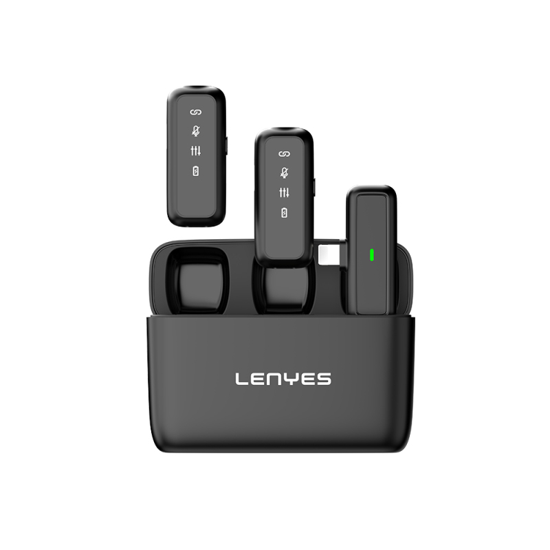 Lenyes LM201 Wireless Lapel Microphone with Lightning Charging Port - 1