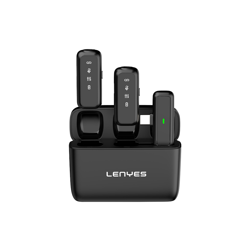 Lenyes LM201 Wireless Lapel Microphone with Type-C Charging Port - 1