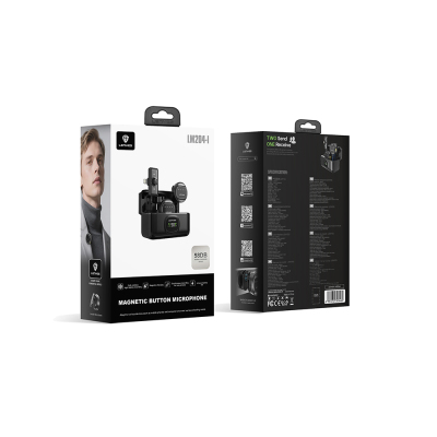 Lenyes LM204-L Type-C Şarj Portlu Akıllı Gürültü Engelleyicili Lightning Bağlantılı Kablosuz Yaka Mikrofonu - 4