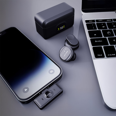 Lenyes LM204-L Type-C Şarj Portlu Akıllı Gürültü Engelleyicili Lightning Bağlantılı Kablosuz Yaka Mikrofonu - 7