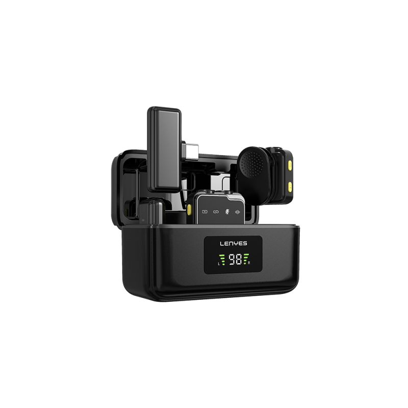 Lenyes LM205 2-in-1 Type-C Charging Port Artificial Intelligence Noise Cancellation Type-C and Lightning Connector Wireless Microphone - 1