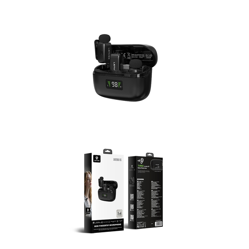 Lenyes LM206 Wireless Lavalier Microphone with LED Indicator and Type-C Port - 9