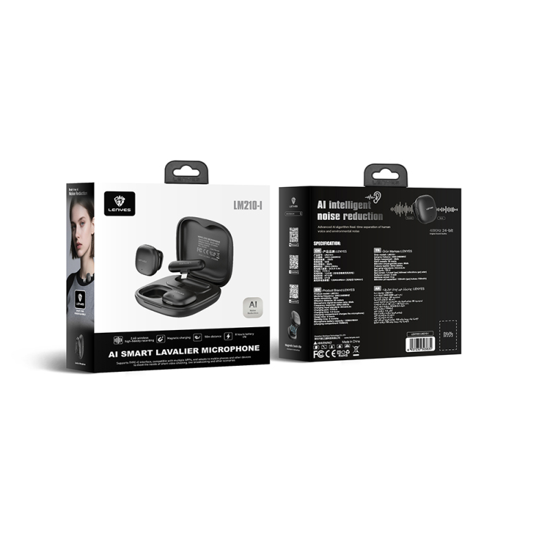 Lenyes LM210 Lightning Portlu Yapay Zeka Gürültü Önleyici Özellikli Kablosuz Yaka Mikrofonu - 4