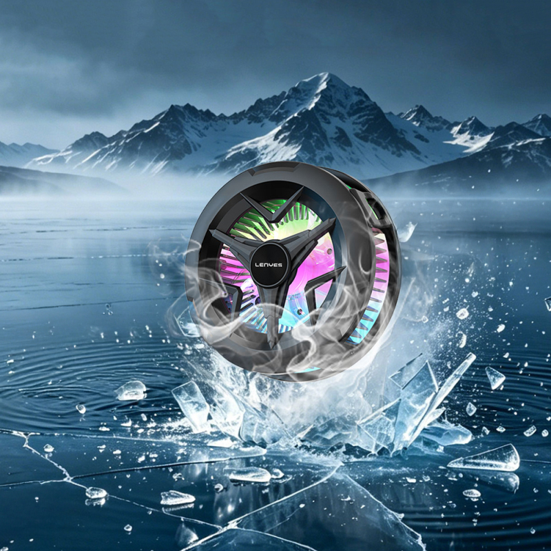 Lenyes LPC203 RGB Illuminated Aluminum Phone Cooling Fan - 3