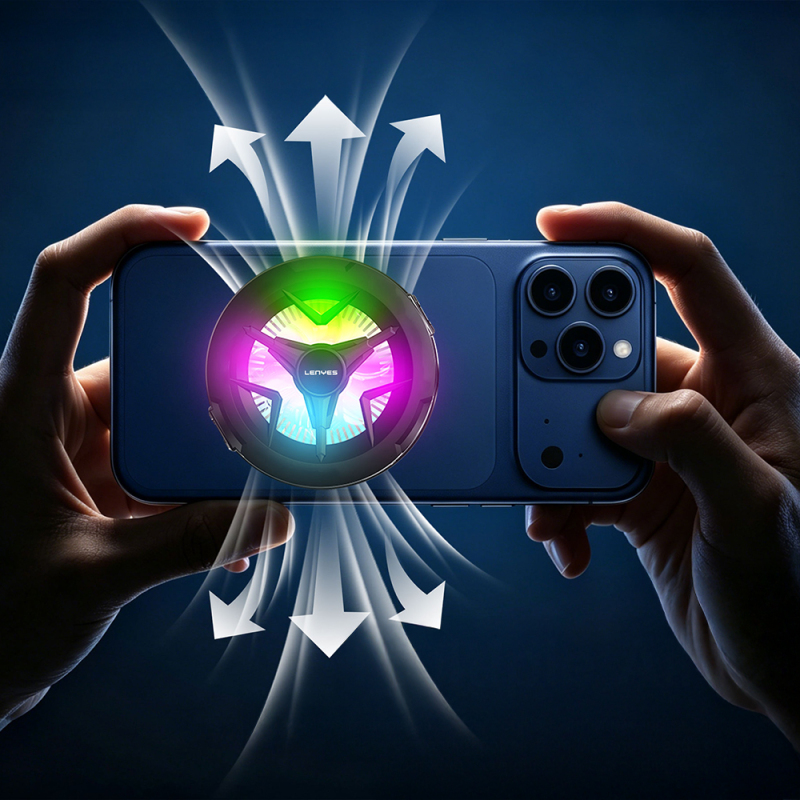Lenyes LPC203 RGB Işıklı Alüminyum Telefon Soğutucu Fan - 5