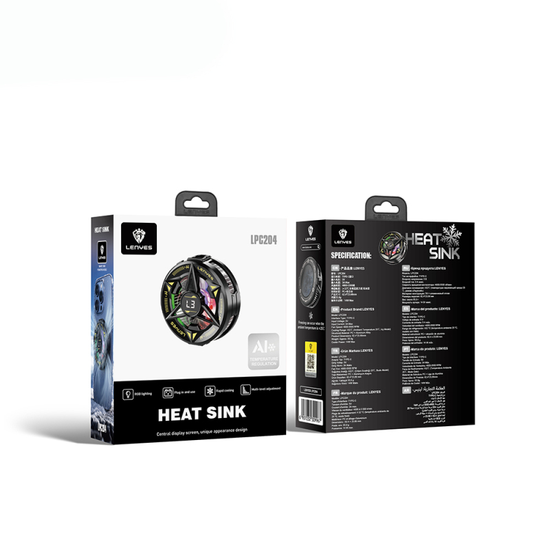 Lenyes LPC204 AI-Powered RGB Illuminated Aluminum Phone Cooling Fan - 6