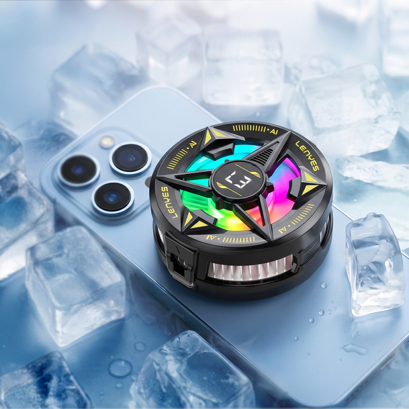 Lenyes LPC204 AI-Powered RGB Illuminated Aluminum Phone Cooling Fan - 2