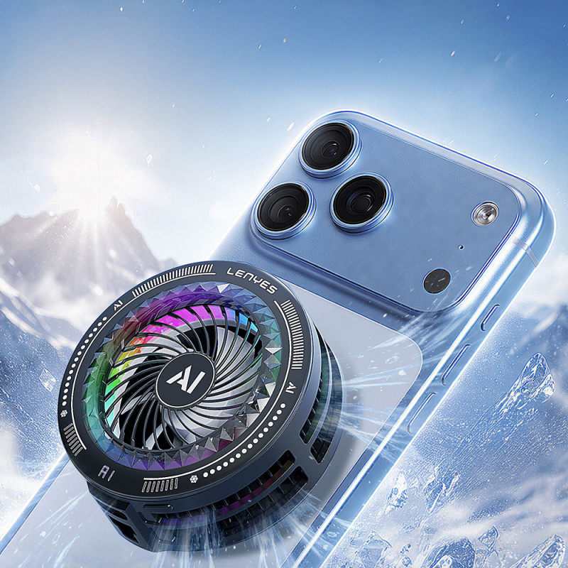 Lenyes LPC205 Akıllı Sıcaklık Kontrollü Adaptif AI Modlu RGB Işıklı Alüminyum Telefon Soğutucu Fan - 3