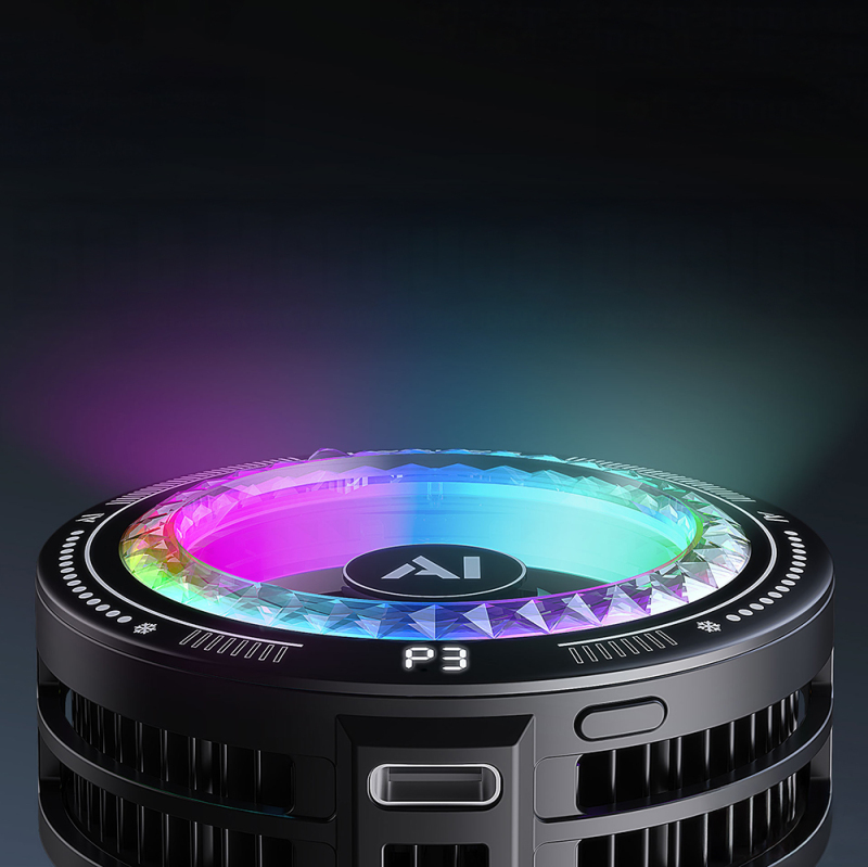 Lenyes LPC205 Akıllı Sıcaklık Kontrollü Adaptif AI Modlu RGB Işıklı Alüminyum Telefon Soğutucu Fan - 5