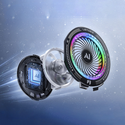 Lenyes LPC205 Smart Temperature Controlled Adaptive AI Mode RGB Illuminated Aluminum Phone Cooling Fan - 6