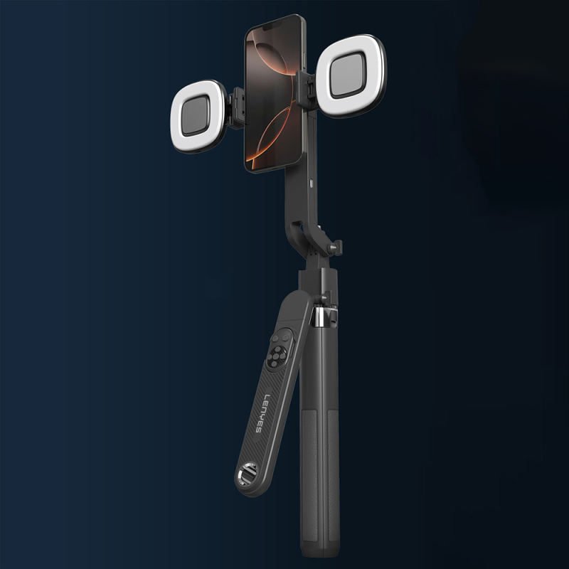 Lenyes LPH108 Canlı Yayın Dolgu Işıklı Kumandalı 360 Derece Dönebilen Selfie Çubuğu ve Tripod - 5