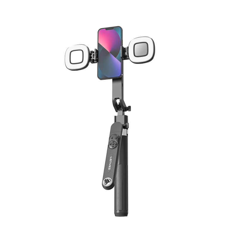 Lenyes LPH108 Canlı Yayın Dolgu Işıklı Kumandalı 360 Derece Dönebilen Selfie Çubuğu ve Tripod - 2