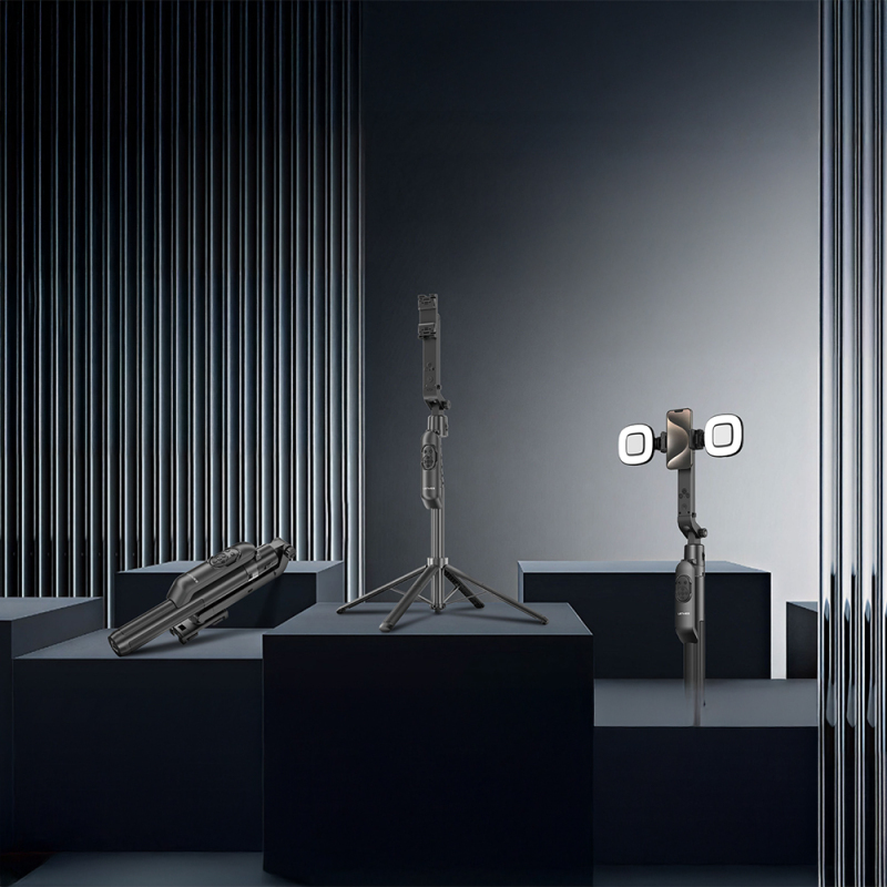 Lenyes LPH119 Yapay Zeka Destekli Dolgu Işıklı Kumandalı 360 Derece Dönebilen Selfie Çubuğu ve Tripod - 3