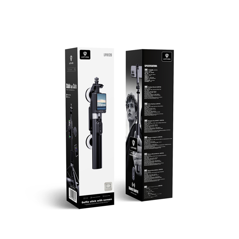 Lenyes LPH120 Remote Controlled Multifunctional Stabilizer Tripod with Display and Selfie Stick - 8