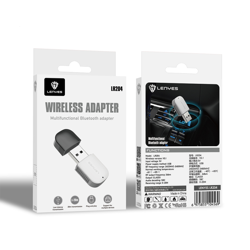 Lenyes LR204 USB Bluetooth 5.1 Wireless Transmitter Adaptör - 6